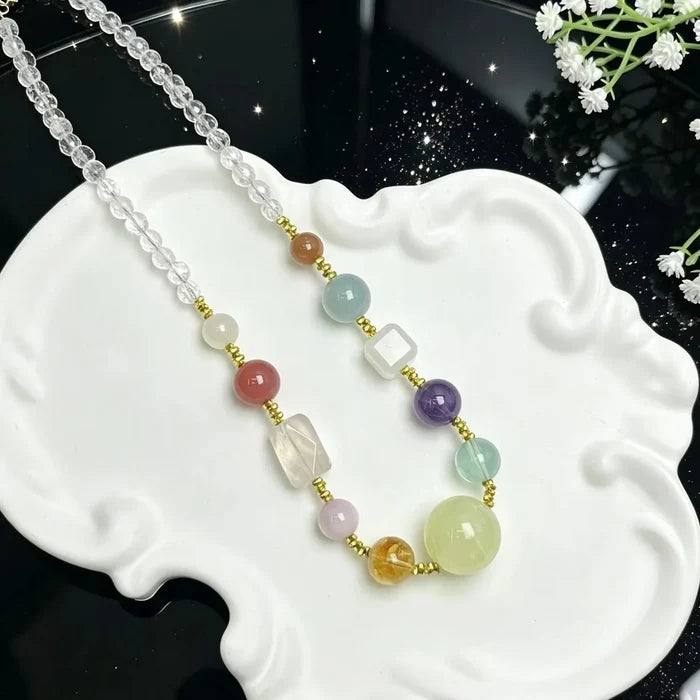 Natural Multi Gemstone Crystal Necklace Citrine Mixed Stone 4