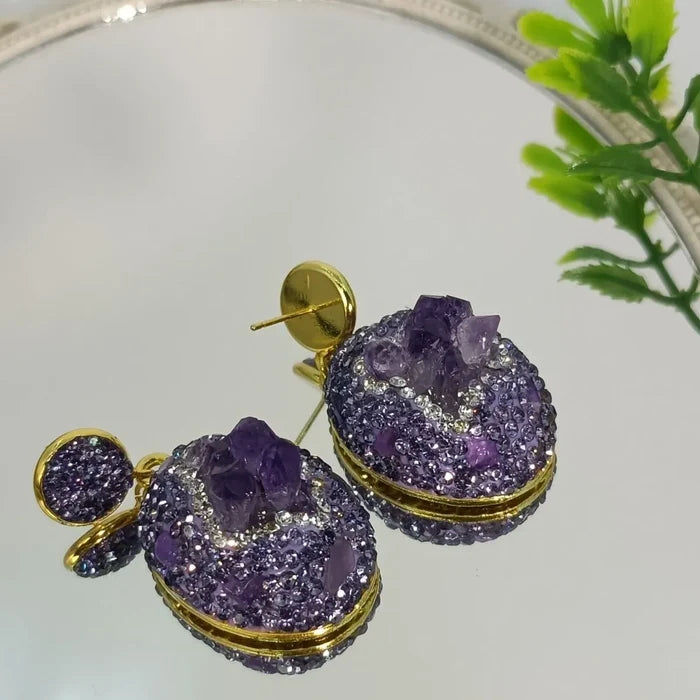 Amethyst jewelry set in gift packaging — crystal jewelry gift set for healing and wellness by Crystalvana