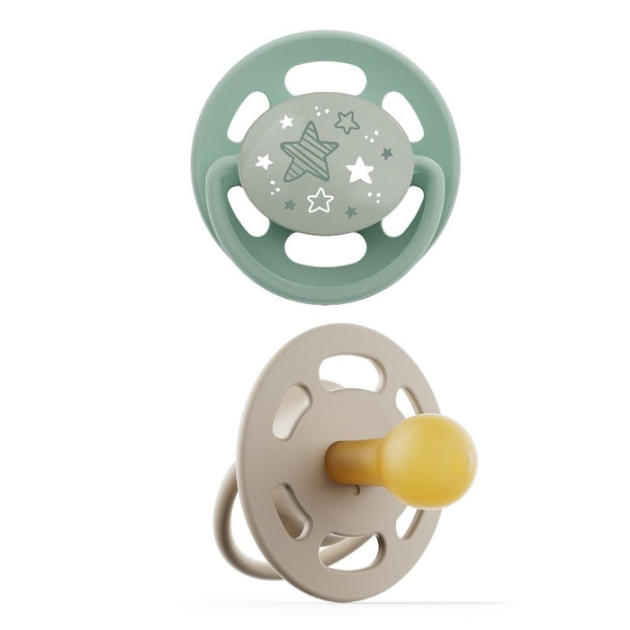 Nip Cherry Round Baby Pacifier Night Glows In The Dark (0-6 Months) - Pack of 2