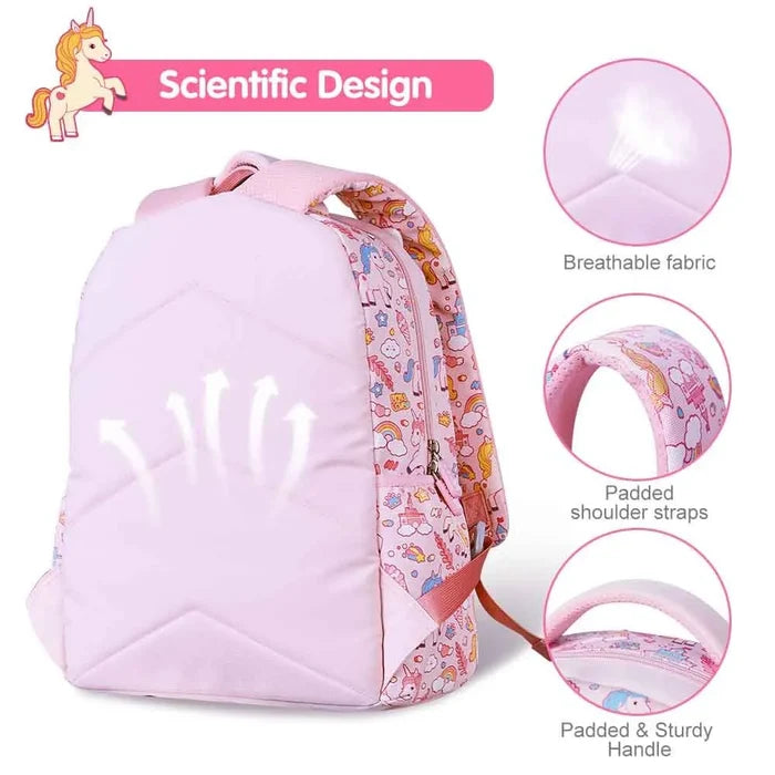 Nohoo Kids 16 Compartment School Bag Unicorn