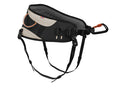 A black & grey dog walking belt on a white background.