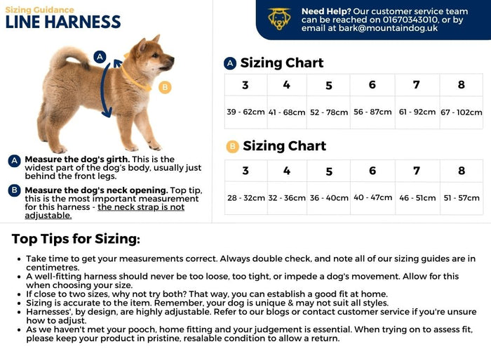 Sizing guidance for the Rachel Pohl Harness.