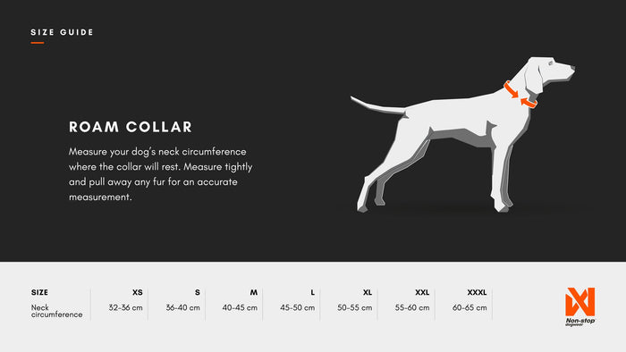 Sizing image of the Roam Collar.