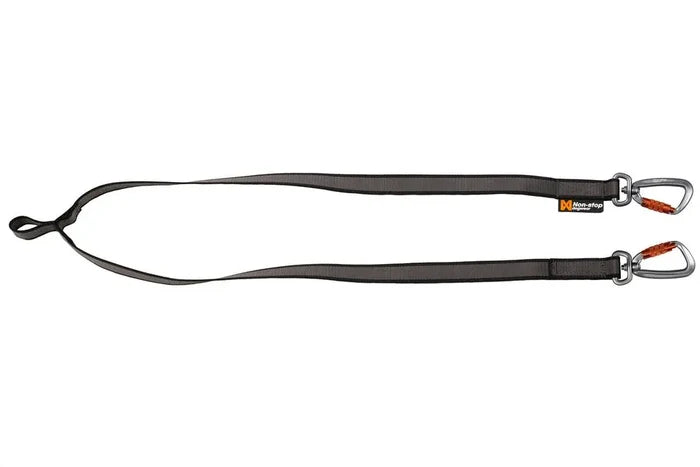 Stock image of the Touring Bungee Lead, a double dog lead with two carabiners.