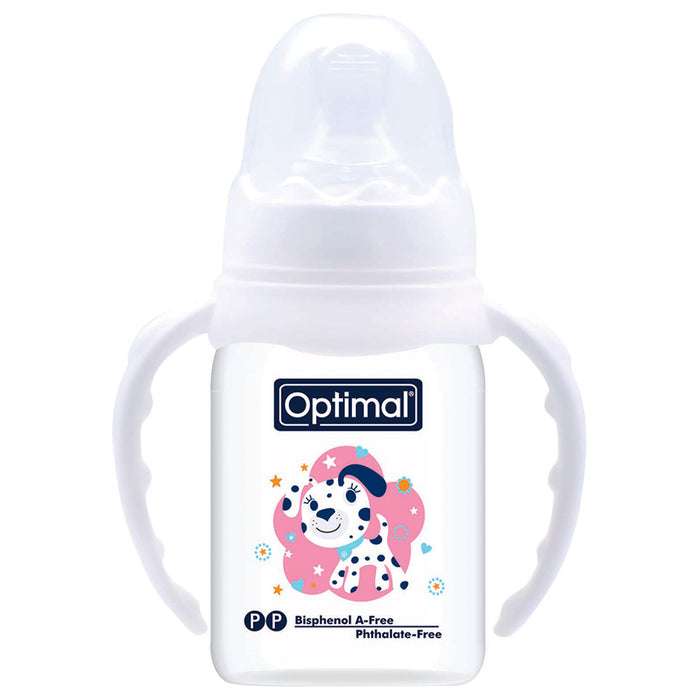 Optimal Narrrow Neck Orthodontic Feeding Bottle With Handle (140ml)