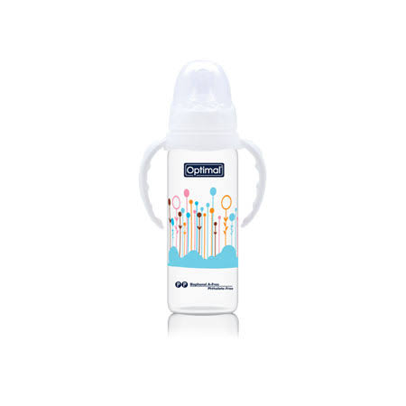 Optimal Narrrow Neck Orthodontic Feeding Bottle With Handle (240ml)