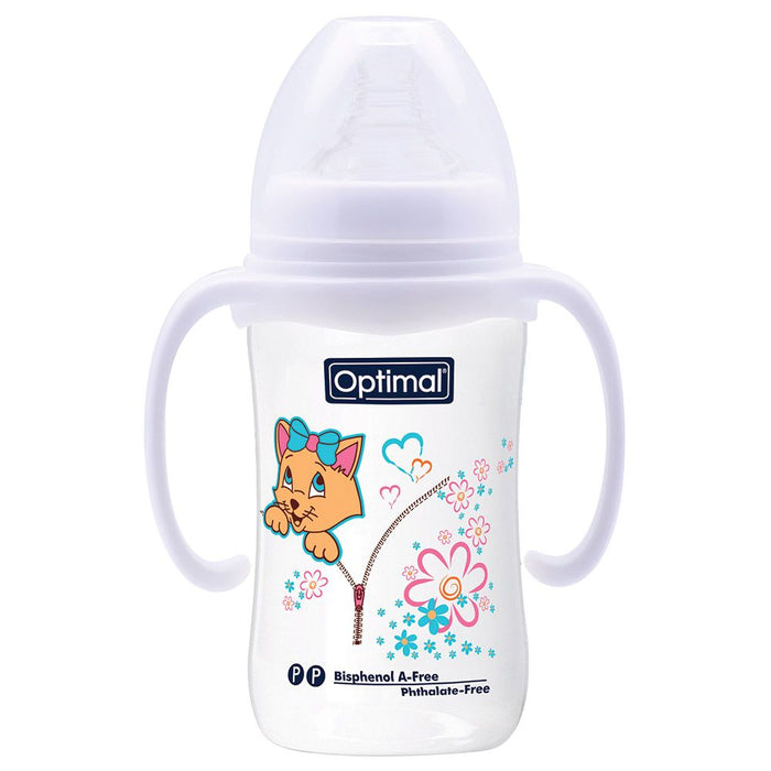 Optimal Wide Neck Feeding Bottle With Handle (240ml)