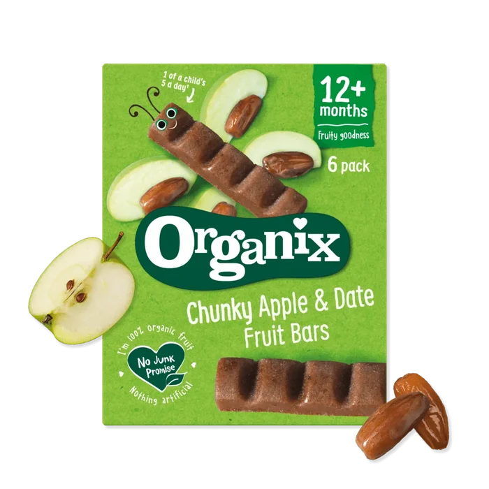 Organix  Apple & Date Organic Fruit Snack Bar Multipack -  Pack of 6  (17g, 102g)