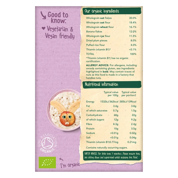 Organix Banana & Plum Porridge (200g)