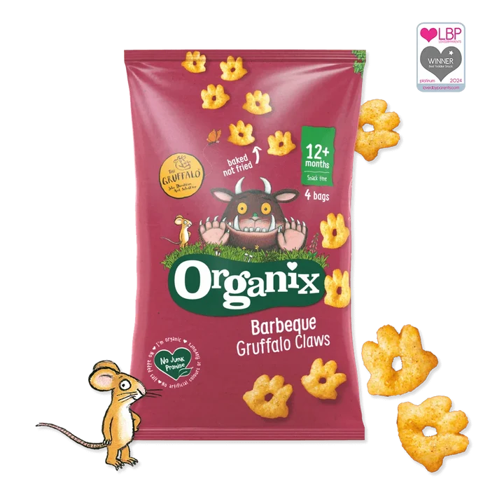 Organix Barbeque Gruffalo Claws Toddler Snack Corn Puffs Multipack - Pack of 4 (15g)