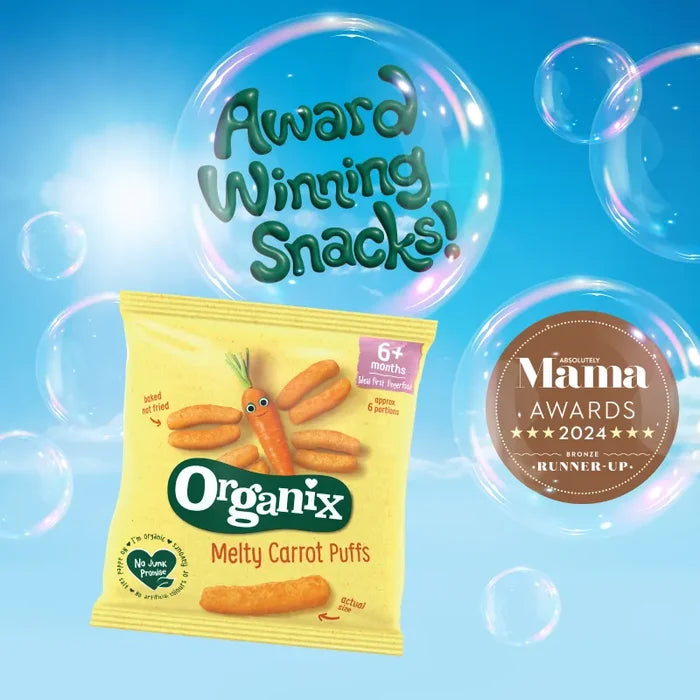 Organix Cheese & Herb Organic Finger Food Toddler Snack Corn Puffs Multipack - Pack of 4 (45g)