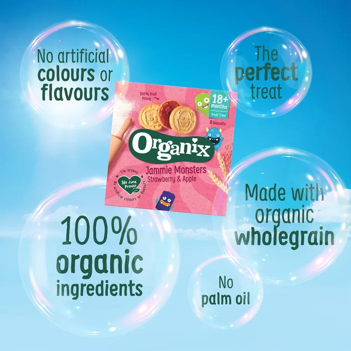 Organix Jammie Monsters Strawberry & Apple Biscuits (64g)