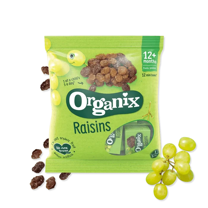 Organix Mini Organic Raisin Fruit Snack Boxes Multipack (168g)