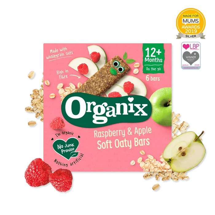 Organix Raspberry & Apple Soft Oaty Bars - Pack of 6  (23g, 138g)