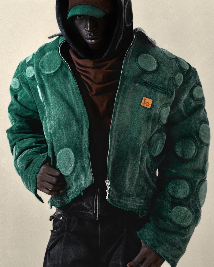'OXYGEN' HEAVY JACKET IN FADED PHTHALO GREEN