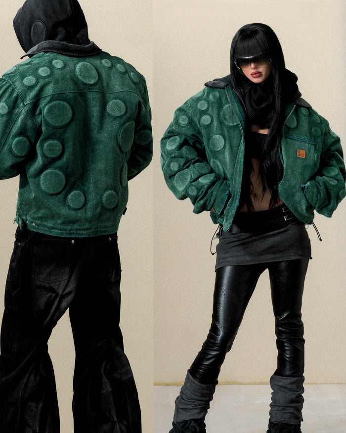 'OXYGEN' HEAVY JACKET IN FADED PHTHALO GREEN