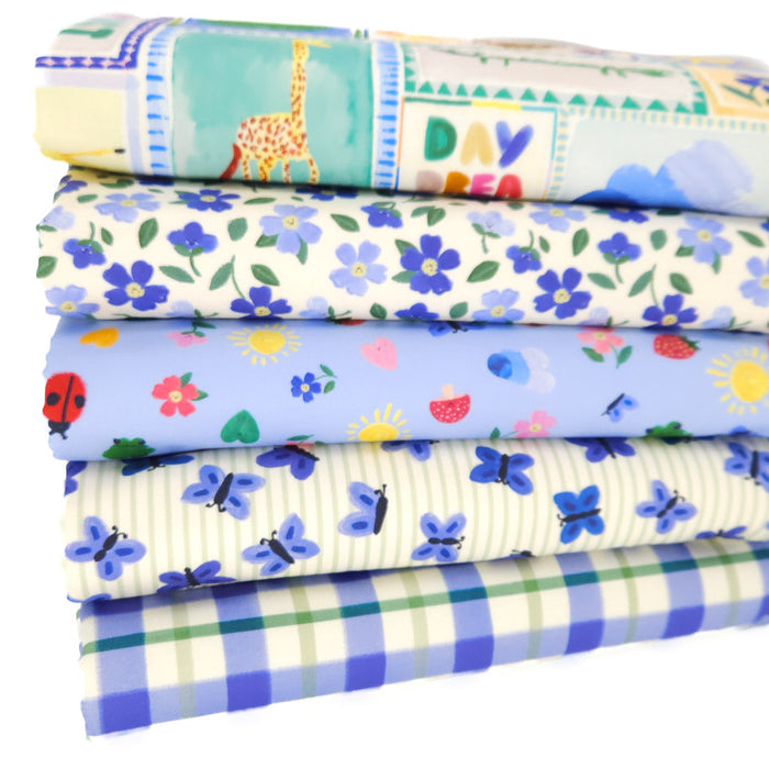 Patchwork Collection by Lewis & Irene - Cotton Fat Quarter Bundle - Blue