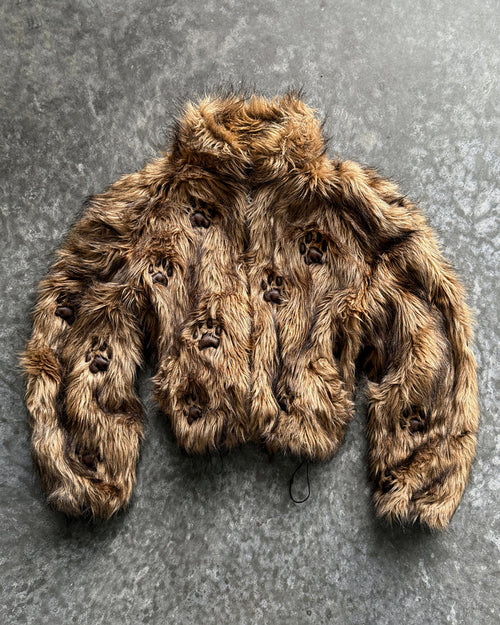 'PAW' FAUX FUR BOMBER JACKET