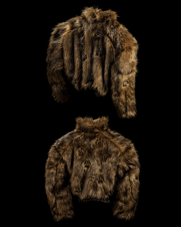 'PAW' FAUX FUR BOMBER JACKET