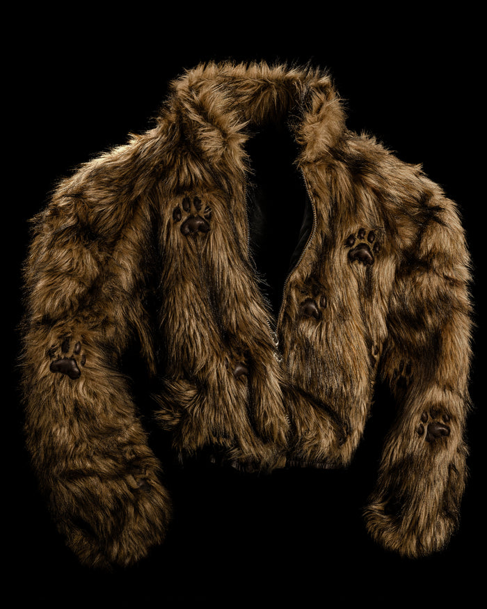 'PAW' FAUX FUR BOMBER JACKET