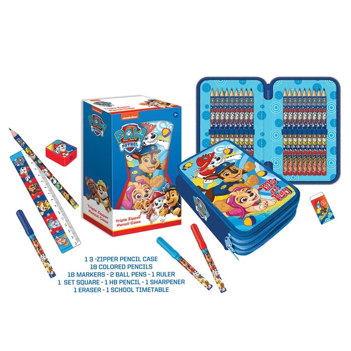 Paw Patrol 3 Zippers Pencil Case