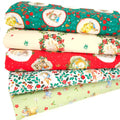 A cotton fat quarter bundle with festive Peter Rabbit designs