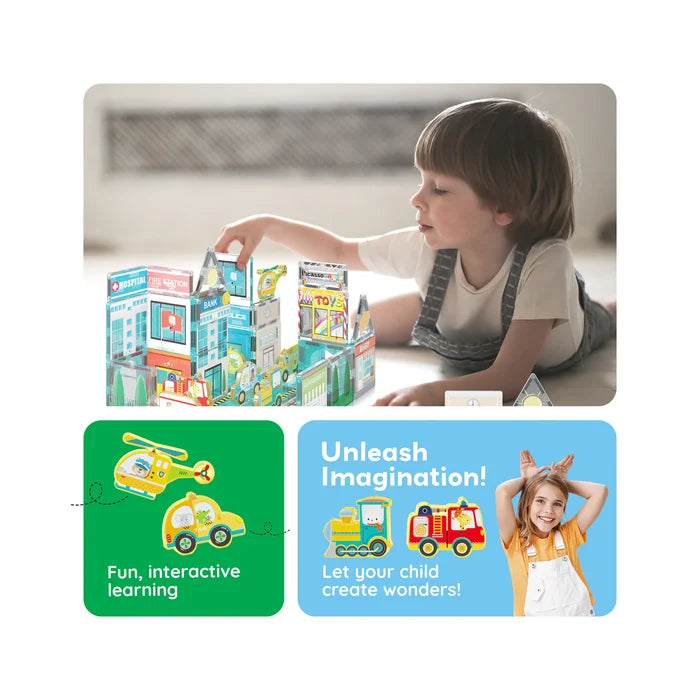 Picasso Tiles Magnetic 3d Metro City (50 Pcs)