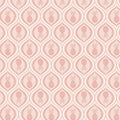Gorgeous pineapples in mandala-like tear drops of cerise are printed on a light lychee pink quilting cotton.