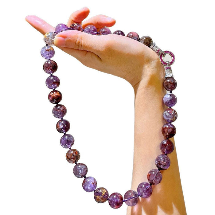 Purple phantom quartz necklace - gift ready