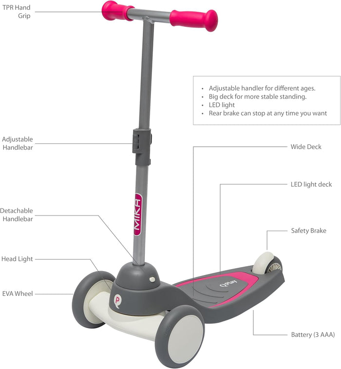 Qplay Mika Led Kids Scooter With 3 Light Modes (2 Years Old+)