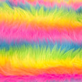 Rainbow coloured acrylic fur