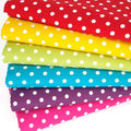 6 fat quarters in a bundle of rainbow pea spot cotton poplin fabrics