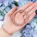 Rhodochrosite Beaded Bracelet – natural Rhodochrosite crystal bracelet by Crystalvana