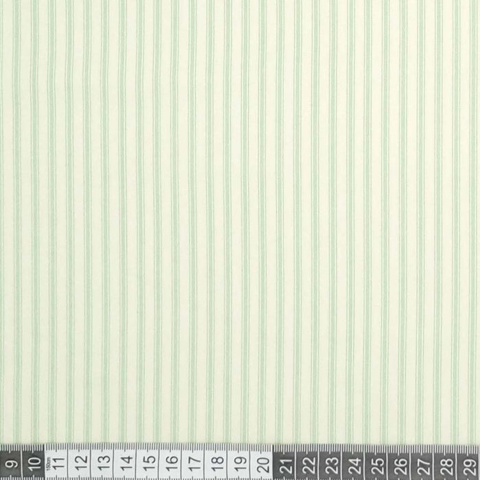 A mint green ticking stripe fabric
