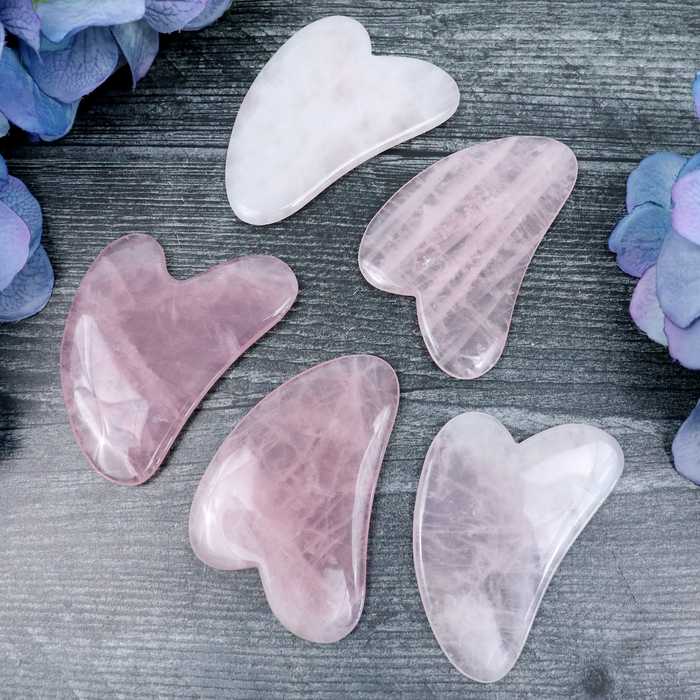 Close-up of the natural Rose Quartz stone surface and veining