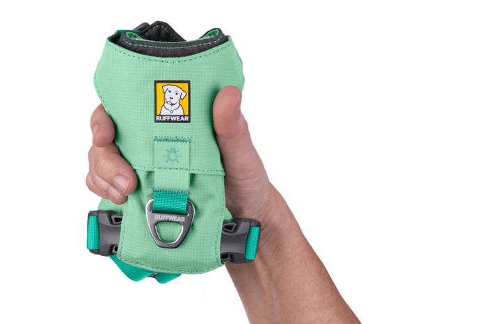 Stock image of the Hi & Light Harness, packed down for easy transport on a white background.