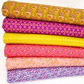 Vibrant coloured cotton fat quarter bundle