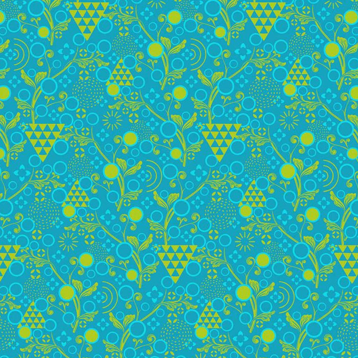 Sew Kind of Wonderful by Free Spirit - Ditsy Shape Floral - Turquoise