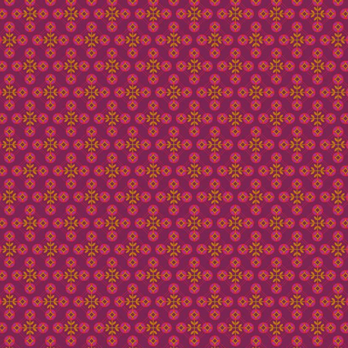 Sew Kind of Wonderful by Free Spirit - Geometric Floral - Purple