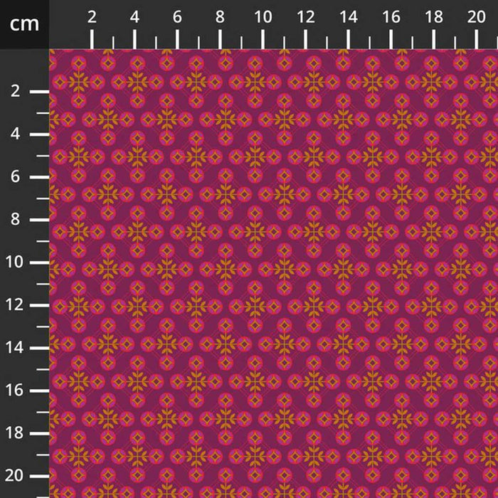 Patterned fabric with a measurement scale in centimeters