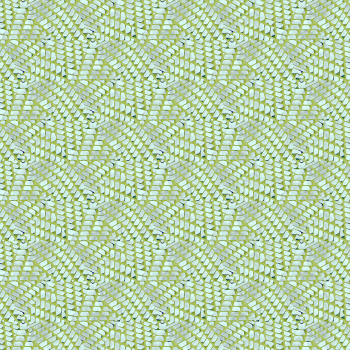 A geometric pattern in seafoam green, printed on a cotton quilting fabric