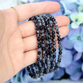 Snowflake Obsidian Beaded Bracelet – natural Snowflake Obsidian crystal bracelet by Crystalvana