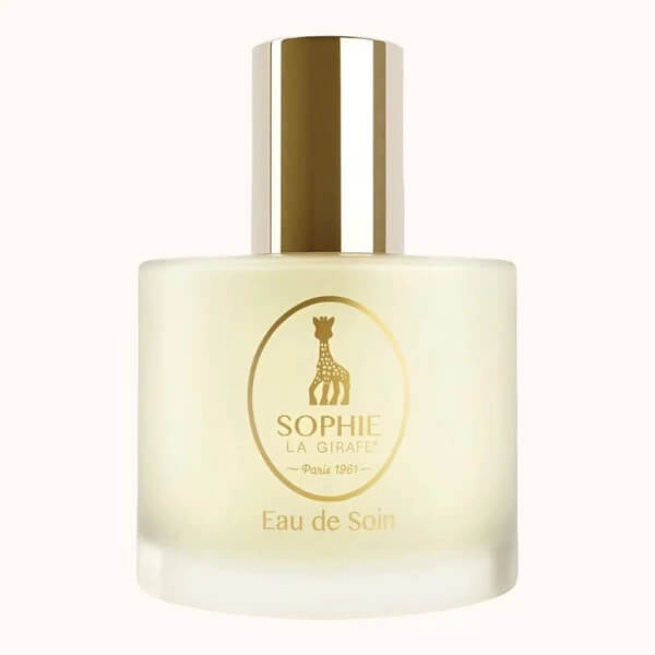 Sophie La Girafe skincare product bottle on a white background