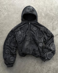 STEALTH BLACK 'OXYGEN' PADDED ZIP-UP HOODIE