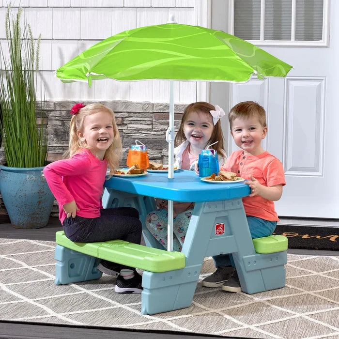 Step2 Sun & Shade Picnic Table With Umbrella