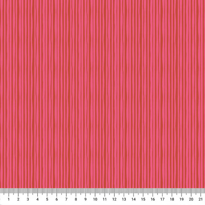 Pink stripy cotton fabric
