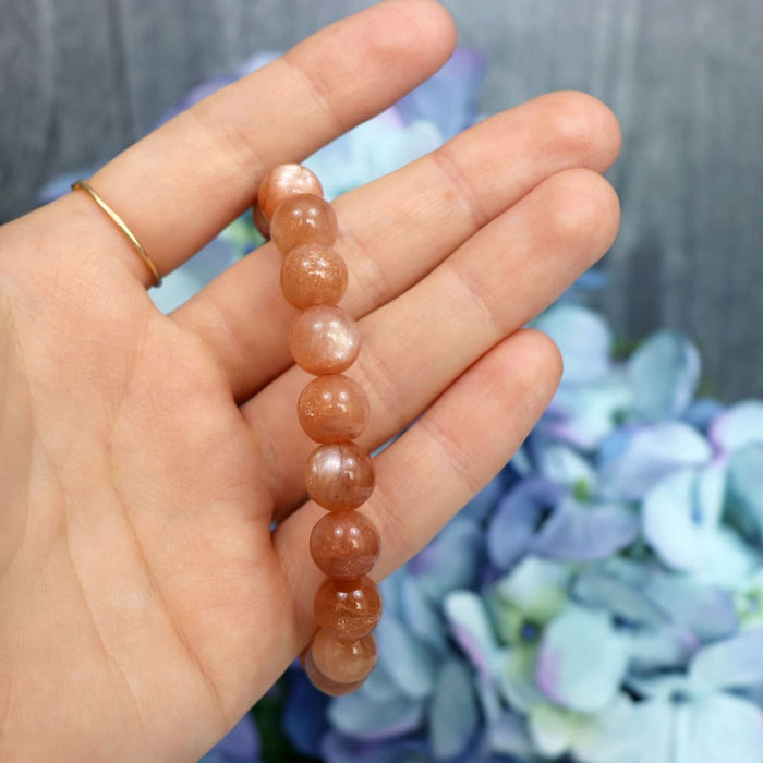 Sunstone beaded bracelet in Crystalvana gift packaging