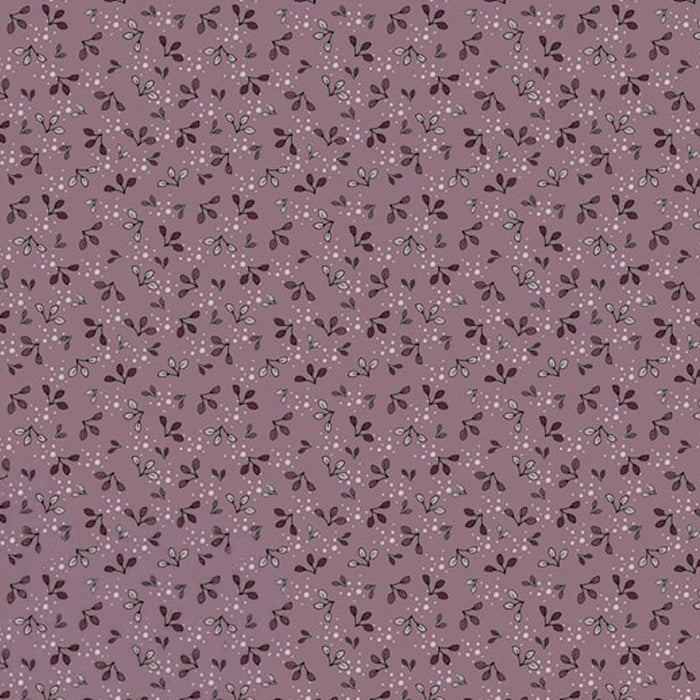 Floral pattern on a purple cotton quilting fabric