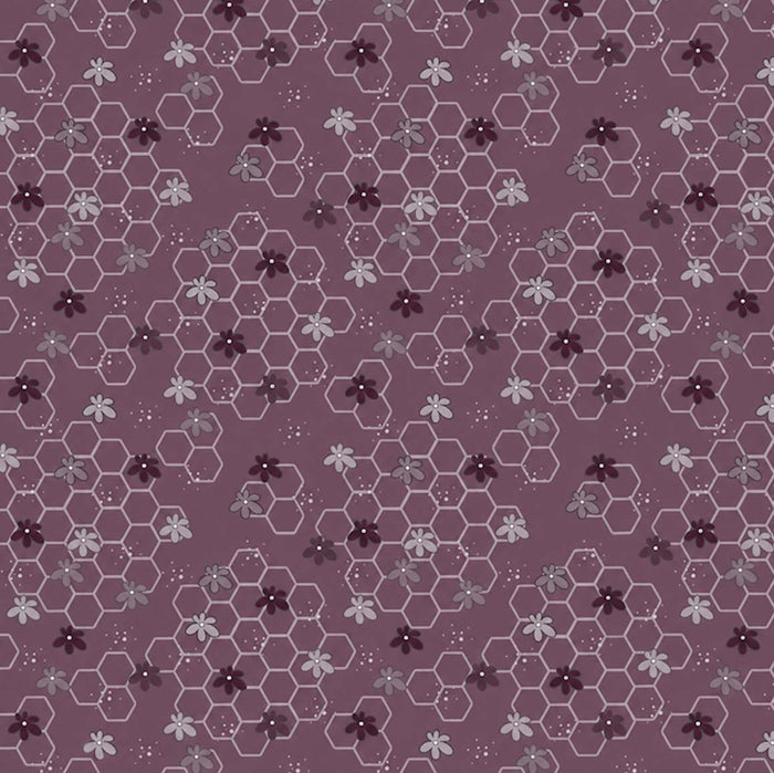 Ditsy floral cotton fabric in mauve
