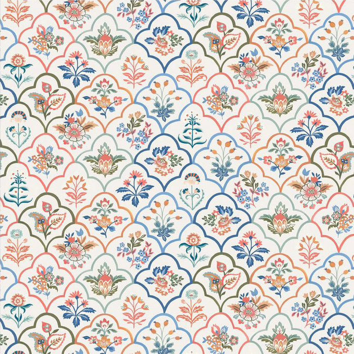Decorative floral pattern with a repeating design on a light background